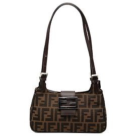 Borsa a tracolla Fendi Zucca Canvas marrone