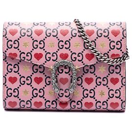Borsa a tracolla Dionysus Wallet On Chain in pelle di vitello rosa Gucci per San Valentino