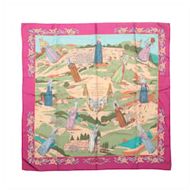 Hermès Carré 90 "COSTUMES DES DEPARTEMENTS" Foulard in seta Viola