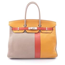Hermès Borsa Hermes Birkin 35 Casaque Turtledove Grey Moutard Sanguine