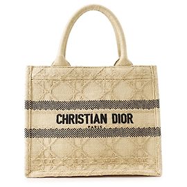 Borsa Christian Dior Cannage Book Tote Small in rafia