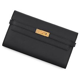 Hermès Cartera Hermes Kelly Long en piel Epsom negra