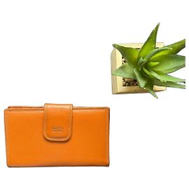 Balenciaga Orange Leather Flap Wallet