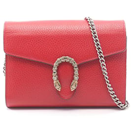 Borsa a tracolla Gucci Dionysus GG Supreme in pelle rossa