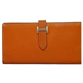 Hermès Bearn Souffle Geldbörse orange H