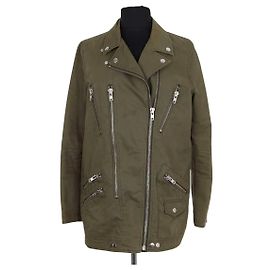 The Kooples Jacke Khaki Synthetik M