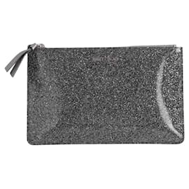 Jimmy Choo Clutch aus Leder Silber