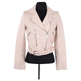 Maje Lederjacke in Rosa
