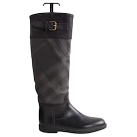 Botas de lluvia Burberry negras de tela Talla 36