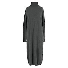 Autre Marque Graues Strickkleid lang