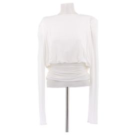 Magda Butrym Top blanco con hombreras