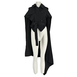Capa trench JW Anderson negra de algodón