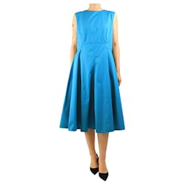 Hermès Ausgestelltes Baumwollkleid in Blau - size UK 14