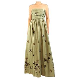 Reformation Vestido sem alças Kastoria verde sálvia - tamanho UK 8