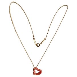Tiffany & Co. Elsa Peretti Open Heart Halskette aus Silber und Rhodolith