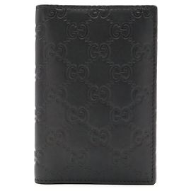 Gucci Guccissima Black Leather Passport Case