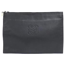 Borsa a mano Loewe in pelle nera con dettagli dorati