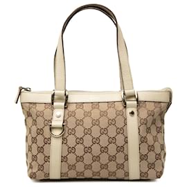 Tote Gucci Abbey D Ring in tela GG beige