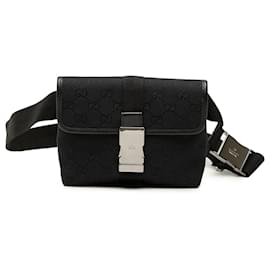 Bolso cinturón Gucci de lona GG negra