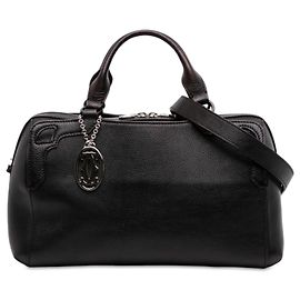 Borsa Bowling Marcello de Cartier in pelle di vitello grana naturale nera