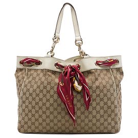 Borsa Tote Gucci Positano Large in tela GG beige