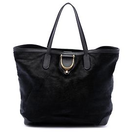 Gucci Stirrup Tote em couro de pônei preto
