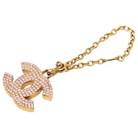 Charm per borsa Chanel Gold CC placcato oro e strass