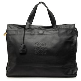 Borsa Shopper Tote Anagram LOEWE in pelle nera