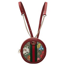 Gucci Beige Mini GG Supreme Web Flora Round Ophidia Rucksack