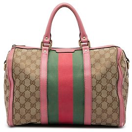 Gucci Beige Medium GG Canvas Web Joy Boston Bag