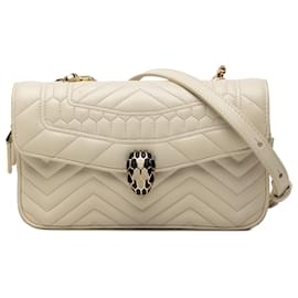 Bulgari Borsa cintura convertibile Bvlgari Serpenti Forever in vitello matelassé bianco