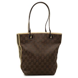 Borsa a tracolla Gucci in tela GG marrone con fascia Web