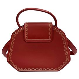 Borsa a mano Cartier Guirlande De Cartier in pelle di vitello liscia rossa
