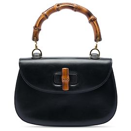 Gucci Black Calfskin Bamboo Night