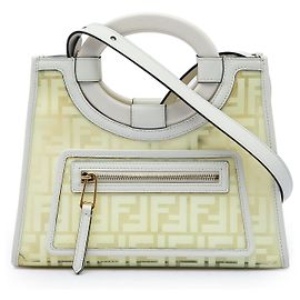 Borsa Shopper Fendi White Zucca PVC Runaway