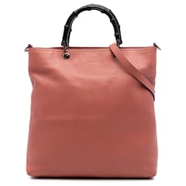 Gucci Bamboo Shopper Tote aus rosa tall Kalbsleder