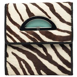 Portafoglio Malice Dior in pony hair marrone con stampa zebra