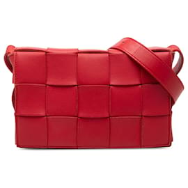 Bottega Veneta Borsa a tracolla Cassette in nappa intrecciato rossa