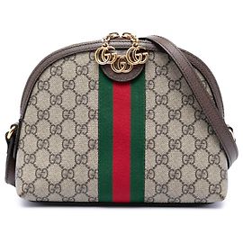 Gucci Beige Small GG Supreme Web Ophidia Dome Crossbody