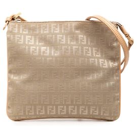 Borsa a tracolla Fendi Beige Zucchino Canvas