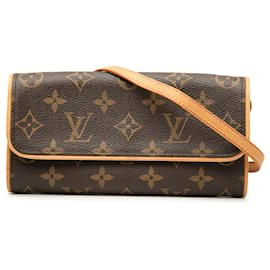 Louis Vuitton Brown Monogram Pochette Twin PM