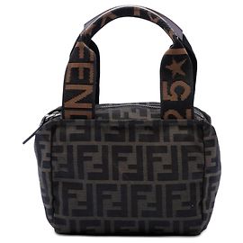 Borsa a mano Fendi Mini Zucca Canvas Marrone