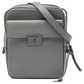Burberry Gray Small Grained Calfskin Shaldon Crossbody