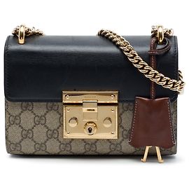 Gucci Beige Small GG Supreme Padlock Crossbody