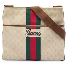 Gucci White GG Supreme Web Logo Crossbody