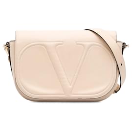 Valentino Borsa a tracolla VLogo Walk in vitello bianca Medium