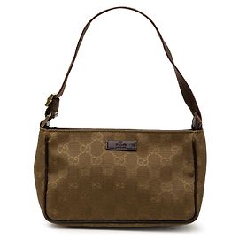 Borsa a mano Gucci in tela GG marrone
