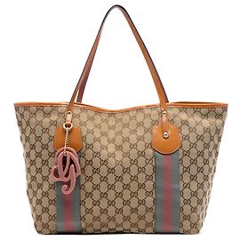 Borsa Tote Gucci Beige GG Canvas Web Jolie