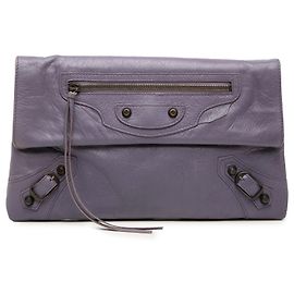 Clutch a Busta Classica Motocross Balenciaga in pelle di agnello viola