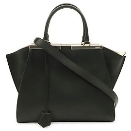 Borsa a mano Fendi Trois Jours in pelle nera